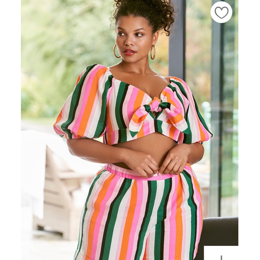 NWOT Linen Tie Top and Short Set
